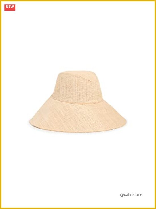 Woven Straw Sun Hat with Wide Brim and Drawstring Closure
